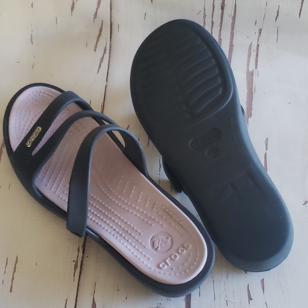 Crocs blue And Purple slide sandals 10 - Picture 4 of 5